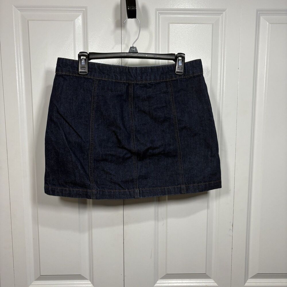 Altar'd State Denim Skirt Womens M Dark Wash Mini Y2K Modest Indie Boho